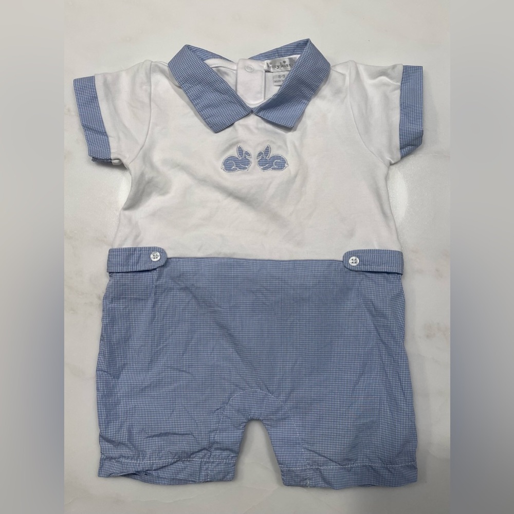 Kissy Kissy Easter boys romper/Jon Jon 6-9 mos